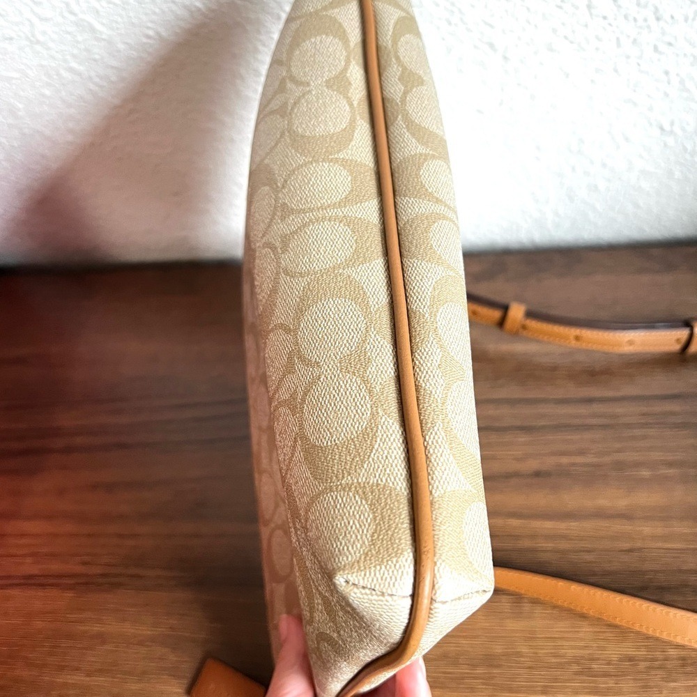 Coach Rowan File Bag Signature Canvas Crossbody Khaki Saddle C1554 - Picture 8 of 14